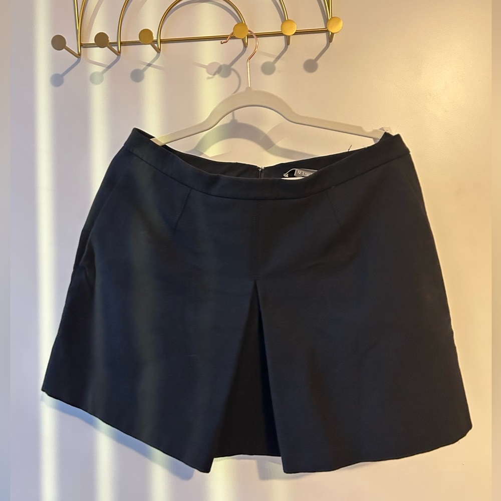 VINCE Cotton blend pleated mini skirt